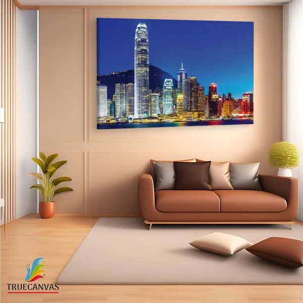 Multicolor_Victoria_Harbour,_Wooden_Framed_Canvas_Paintings_|_For_Living_Room_|_Bedroom_|_Office_|_Gallery_|_Ready_Wall_Mount_Canvas_Wall_Art_Painting_|_Size_-_12_X_18In,_Ct0031