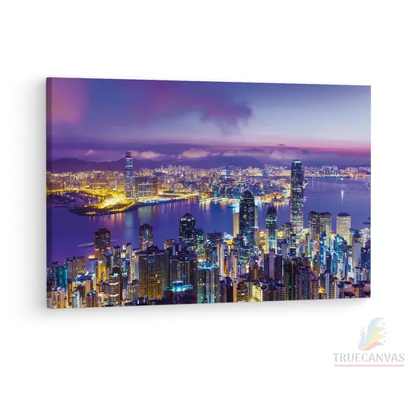 Multicolor_Victoria_Harbour,_Wooden_Framed_Canvas_Paintings_|_For_Living_Room_|_Bedroom_|_Office_|_Gallery_|_Ready_Wall_Mount_Canvas_Wall_Art_Painting_|_Size_-_12_X_18In,_Ct0032