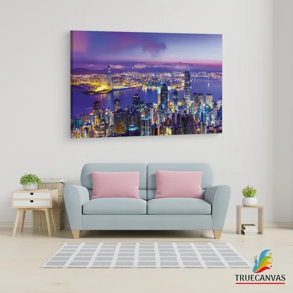 Multicolor_Victoria_Harbour,_Wooden_Framed_Canvas_Paintings_|_For_Living_Room_|_Bedroom_|_Office_|_Gallery_|_Ready_Wall_Mount_Canvas_Wall_Art_Painting_|_Size_-_12_X_18In,_Ct0032
