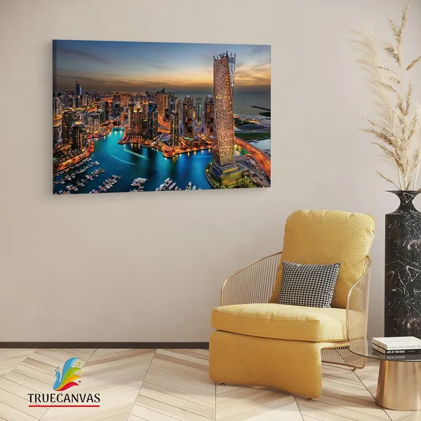 Multicolor_Glorious_City_Dubai,_Wooden_Framed_Canvas_Paintings_|_For_Living_Room_|_Bedroom_|_Office_|_Gallery_|_Ready_Wall_Mount_Canvas_Wall_Art_Painting_|_Size_-_12_X_18In,_Ct0035