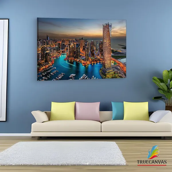 Multicolor_Glorious_City_Dubai,_Wooden_Framed_Canvas_Paintings_|_For_Living_Room_|_Bedroom_|_Office_|_Gallery_|_Ready_Wall_Mount_Canvas_Wall_Art_Painting_|_Size_-_12_X_18In,_Ct0035