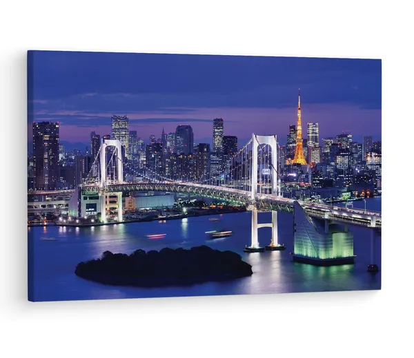 Multicolor_Rainbow_Bridge,_Wooden_Framed_Canvas_Paintings_|_For_Living_Room_|_Bedroom_|_Office_|_Gallery_|_Ready_Wall_Mount_Canvas_Wall_Art_Painting_|_Size_-_12_X_18In,_Ct0036