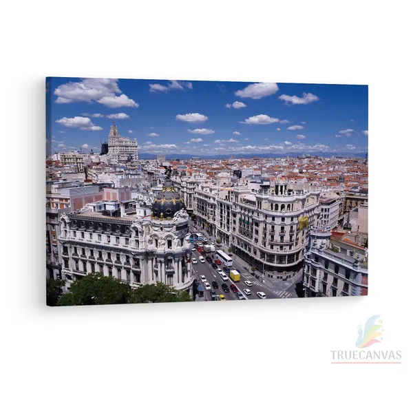 Multicolor_Calle_Gran_V?A,_Wooden_Framed_Canvas_Paintings_|_For_Living_Room_|_Bedroom_|_Office_|_Gallery_|_Ready_Wall_Mount_Canvas_Wall_Art_Painting_|_Size_-_12_X_18In,_Ct0037
