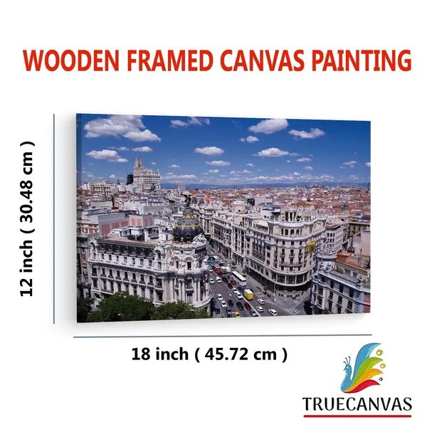 Multicolor_Calle_Gran_V?A,_Wooden_Framed_Canvas_Paintings_|_For_Living_Room_|_Bedroom_|_Office_|_Gallery_|_Ready_Wall_Mount_Canvas_Wall_Art_Painting_|_Size_-_12_X_18In,_Ct0037