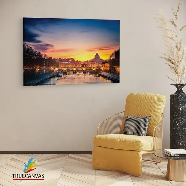 Multicolor_Rome_Sunset_Shutterstock,_Wooden_Framed_Canvas_Paintings_|_For_Living_Room_|_Bedroom_|_Office_|_Gallery_|_Ready_Wall_Mount_Canvas_Wall_Art_Painting_|_Size_-_12_X_18In,_Ct0042