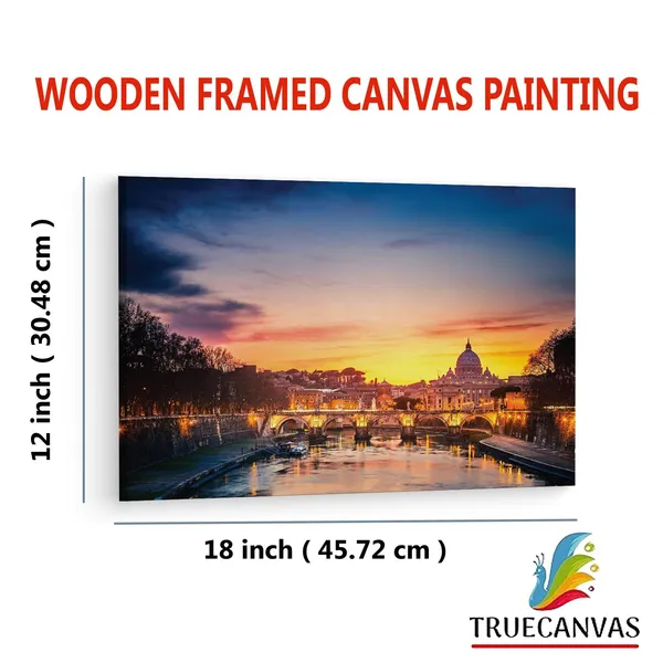 Multicolor_Rome_Sunset_Shutterstock,_Wooden_Framed_Canvas_Paintings_|_For_Living_Room_|_Bedroom_|_Office_|_Gallery_|_Ready_Wall_Mount_Canvas_Wall_Art_Painting_|_Size_-_12_X_18In,_Ct0042