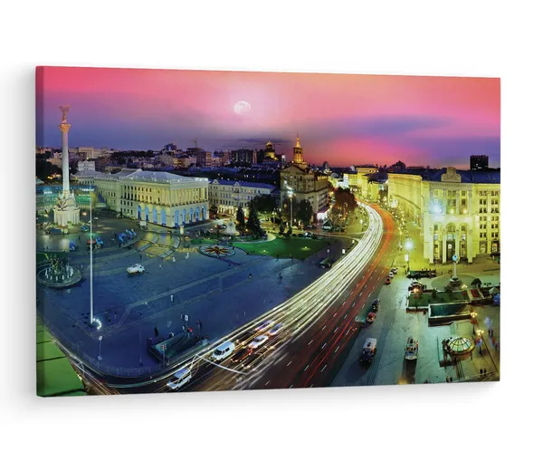 Multicolor_Khreschatyk_Street,_Wooden_Framed_Canvas_Paintings_|_For_Living_Room_|_Bedroom_|_Office_|_Gallery_|_Ready_Wall_Mount_Canvas_Wall_Art_Painting_|_Size_-_12_X_18In,_Ct0044
