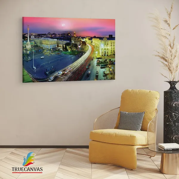 Multicolor_Khreschatyk_Street,_Wooden_Framed_Canvas_Paintings_|_For_Living_Room_|_Bedroom_|_Office_|_Gallery_|_Ready_Wall_Mount_Canvas_Wall_Art_Painting_|_Size_-_12_X_18In,_Ct0044