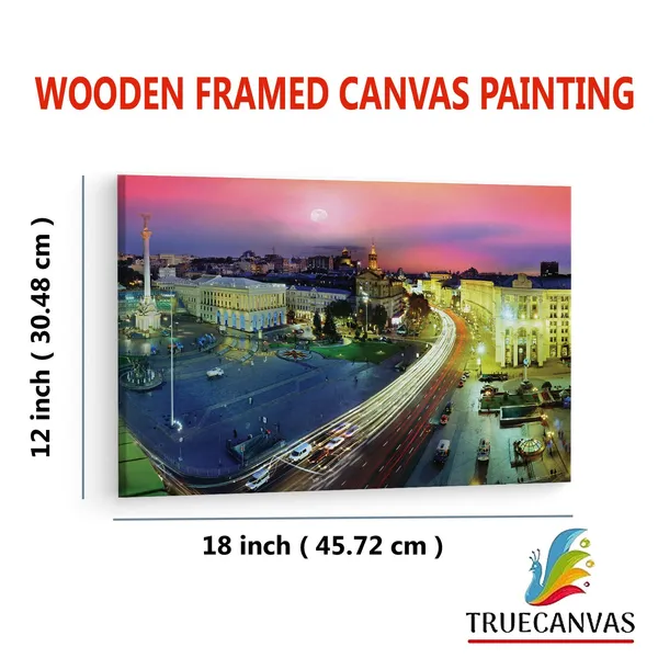 Multicolor_Khreschatyk_Street,_Wooden_Framed_Canvas_Paintings_|_For_Living_Room_|_Bedroom_|_Office_|_Gallery_|_Ready_Wall_Mount_Canvas_Wall_Art_Painting_|_Size_-_12_X_18In,_Ct0044
