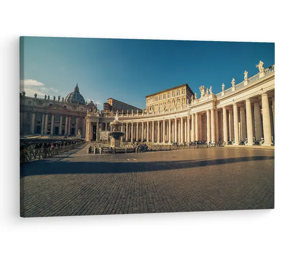 Multicolor_Saint_Peter'S_Square,_Wooden_Framed_Canvas_Paintings_|_For_Living_Room_|_Bedroom_|_Office_|_Gallery_|_Ready_Wall_Mount_Canvas_Wall_Art_Painting_|_Size_-_12_X_18In,_Ct0048