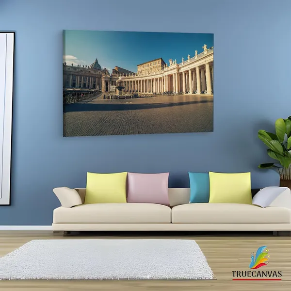 Multicolor_Saint_Peter'S_Square,_Wooden_Framed_Canvas_Paintings_|_For_Living_Room_|_Bedroom_|_Office_|_Gallery_|_Ready_Wall_Mount_Canvas_Wall_Art_Painting_|_Size_-_12_X_18In,_Ct0048