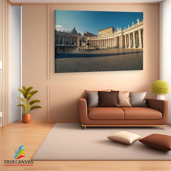 Multicolor_Saint_Peter'S_Square,_Wooden_Framed_Canvas_Paintings_|_For_Living_Room_|_Bedroom_|_Office_|_Gallery_|_Ready_Wall_Mount_Canvas_Wall_Art_Painting_|_Size_-_12_X_18In,_Ct0048