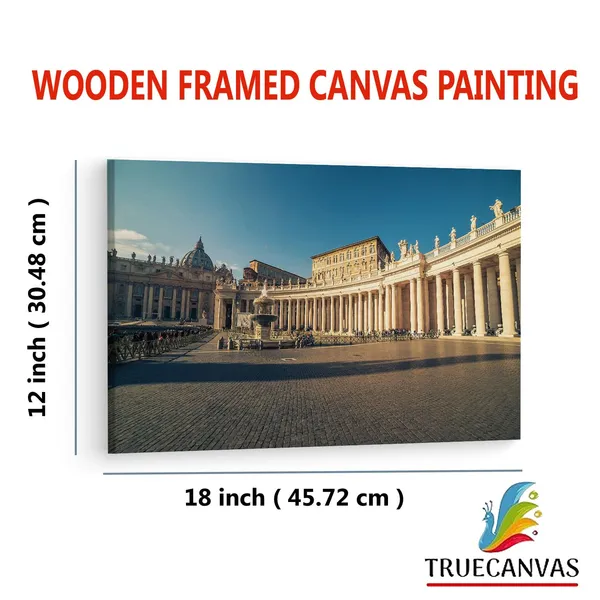 Multicolor_Saint_Peter'S_Square,_Wooden_Framed_Canvas_Paintings_|_For_Living_Room_|_Bedroom_|_Office_|_Gallery_|_Ready_Wall_Mount_Canvas_Wall_Art_Painting_|_Size_-_12_X_18In,_Ct0048