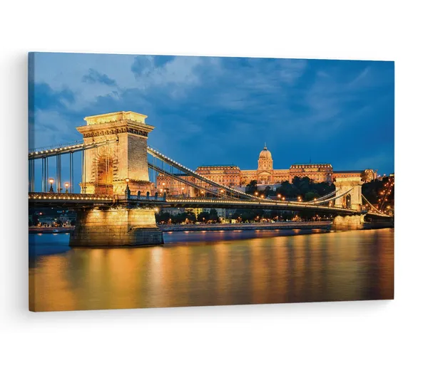 Multicolor_Chain_Bridge,_Wooden_Framed_Canvas_Paintings_|_For_Living_Room_|_Bedroom_|_Office_|_Gallery_|_Ready_Wall_Mount_Canvas_Wall_Art_Painting_|_Size_-_12_X_18In,_Ct0049