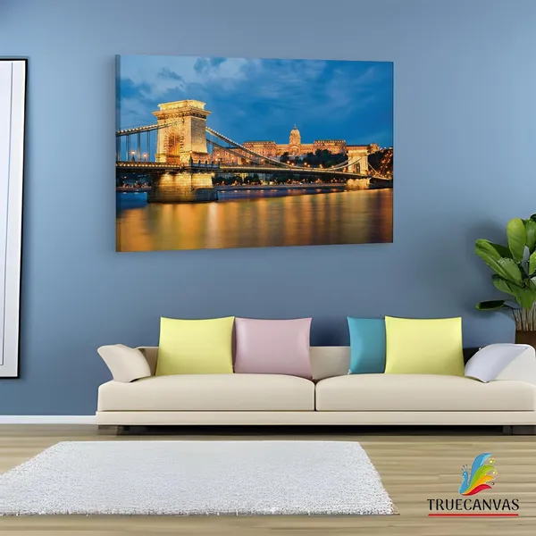 Multicolor_Chain_Bridge,_Wooden_Framed_Canvas_Paintings_|_For_Living_Room_|_Bedroom_|_Office_|_Gallery_|_Ready_Wall_Mount_Canvas_Wall_Art_Painting_|_Size_-_12_X_18In,_Ct0049