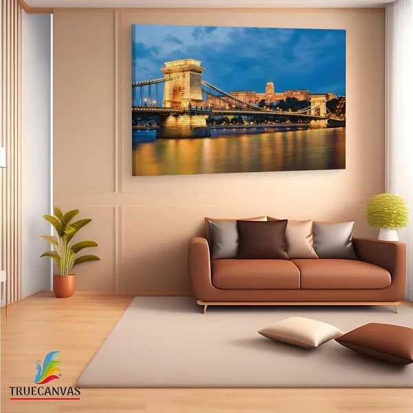 Multicolor_Chain_Bridge,_Wooden_Framed_Canvas_Paintings_|_For_Living_Room_|_Bedroom_|_Office_|_Gallery_|_Ready_Wall_Mount_Canvas_Wall_Art_Painting_|_Size_-_12_X_18In,_Ct0049