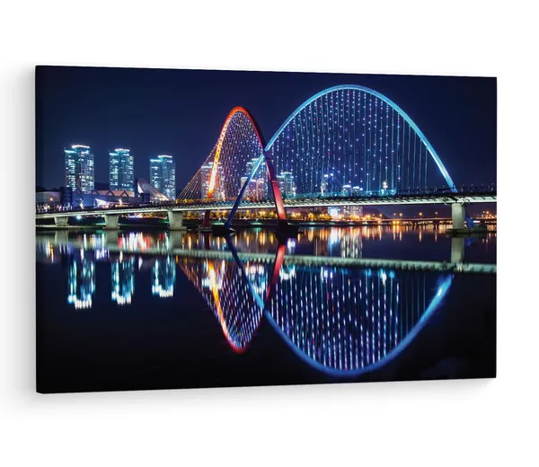 Multicolor_Expo_Bridge,_Wooden_Framed_Canvas_Paintings_|_For_Living_Room_|_Bedroom_|_Office_|_Gallery_|_Ready_Wall_Mount_Canvas_Wall_Art_Painting_|_Size_-_12_X_18In,_Ct0050