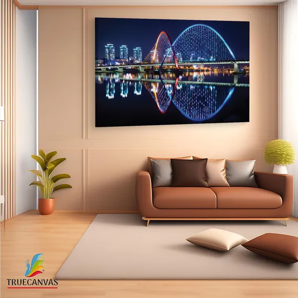 Multicolor_Expo_Bridge,_Wooden_Framed_Canvas_Paintings_|_For_Living_Room_|_Bedroom_|_Office_|_Gallery_|_Ready_Wall_Mount_Canvas_Wall_Art_Painting_|_Size_-_12_X_18In,_Ct0050