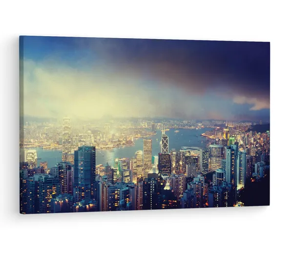 Multicolor_Victoria_Peak,_Wooden_Framed_Canvas_Paintings_|_For_Living_Room_|_Bedroom_|_Office_|_Gallery_|_Ready_Wall_Mount_Canvas_Wall_Art_Painting_|_Size_-_12_X_18In,_Ct0056