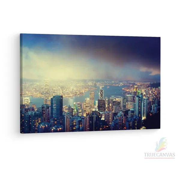 Multicolor_Victoria_Peak,_Wooden_Framed_Canvas_Paintings_|_For_Living_Room_|_Bedroom_|_Office_|_Gallery_|_Ready_Wall_Mount_Canvas_Wall_Art_Painting_|_Size_-_12_X_18In,_Ct0056