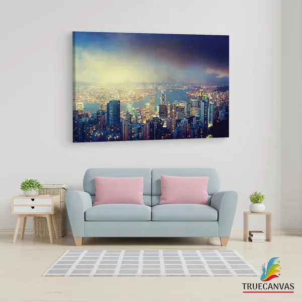 Multicolor_Victoria_Peak,_Wooden_Framed_Canvas_Paintings_|_For_Living_Room_|_Bedroom_|_Office_|_Gallery_|_Ready_Wall_Mount_Canvas_Wall_Art_Painting_|_Size_-_12_X_18In,_Ct0056