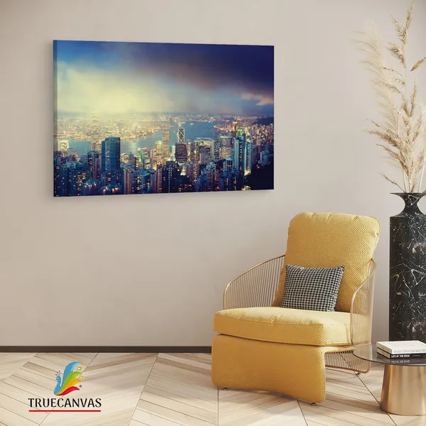 Multicolor_Victoria_Peak,_Wooden_Framed_Canvas_Paintings_|_For_Living_Room_|_Bedroom_|_Office_|_Gallery_|_Ready_Wall_Mount_Canvas_Wall_Art_Painting_|_Size_-_12_X_18In,_Ct0056