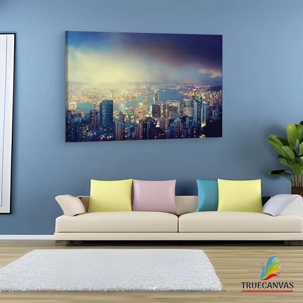 Multicolor_Victoria_Peak,_Wooden_Framed_Canvas_Paintings_|_For_Living_Room_|_Bedroom_|_Office_|_Gallery_|_Ready_Wall_Mount_Canvas_Wall_Art_Painting_|_Size_-_12_X_18In,_Ct0056