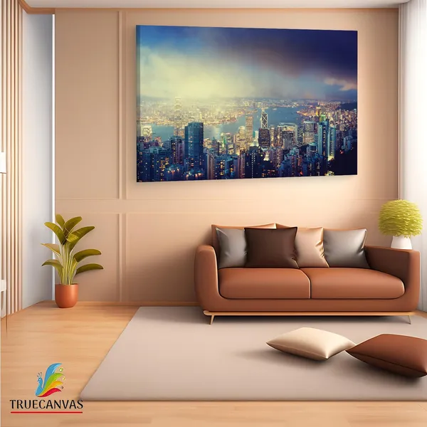 Multicolor_Victoria_Peak,_Wooden_Framed_Canvas_Paintings_|_For_Living_Room_|_Bedroom_|_Office_|_Gallery_|_Ready_Wall_Mount_Canvas_Wall_Art_Painting_|_Size_-_12_X_18In,_Ct0056