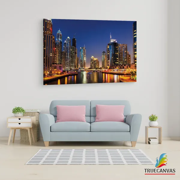 Multicolor_Dubai_River_Night,_Wooden_Framed_Canvas_Paintings_|_For_Living_Room_|_Bedroom_|_Office_|_Gallery_|_Ready_Wall_Mount_Canvas_Wall_Art_Painting_|_Size_-_12_X_18In,_Ct0058