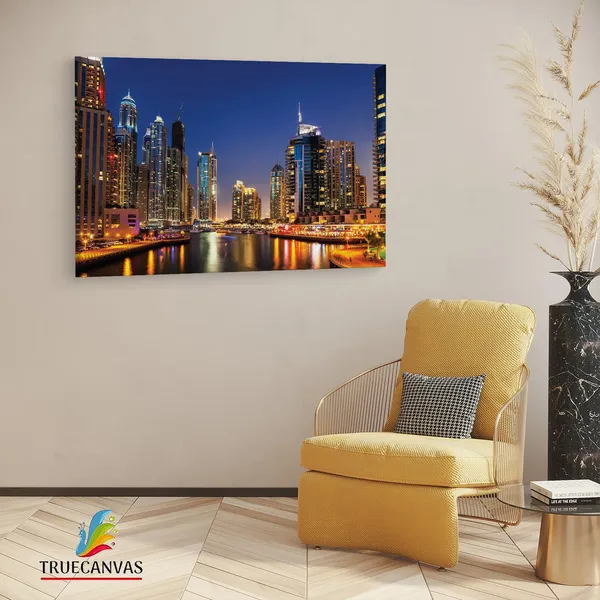 Multicolor_Dubai_River_Night,_Wooden_Framed_Canvas_Paintings_|_For_Living_Room_|_Bedroom_|_Office_|_Gallery_|_Ready_Wall_Mount_Canvas_Wall_Art_Painting_|_Size_-_12_X_18In,_Ct0058