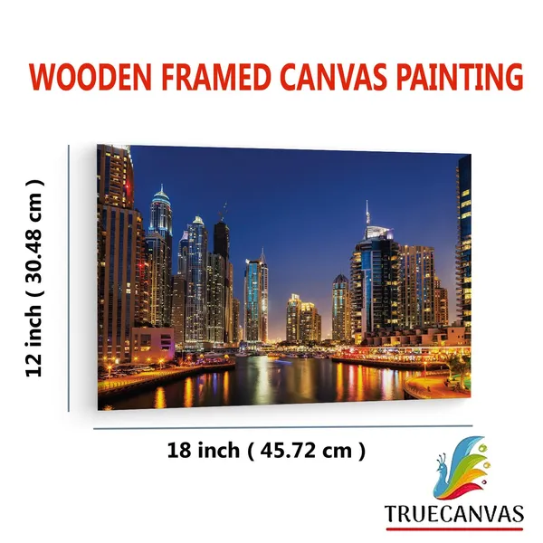 Multicolor_Dubai_River_Night,_Wooden_Framed_Canvas_Paintings_|_For_Living_Room_|_Bedroom_|_Office_|_Gallery_|_Ready_Wall_Mount_Canvas_Wall_Art_Painting_|_Size_-_12_X_18In,_Ct0058