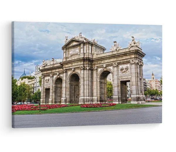 Multicolor_Puerta_De_Alcal?,_Wooden_Framed_Canvas_Paintings_|_For_Living_Room_|_Bedroom_|_Office_|_Gallery_|_Ready_Wall_Mount_Canvas_Wall_Art_Painting_|_Size_-_12_X_18In,_Ct0060