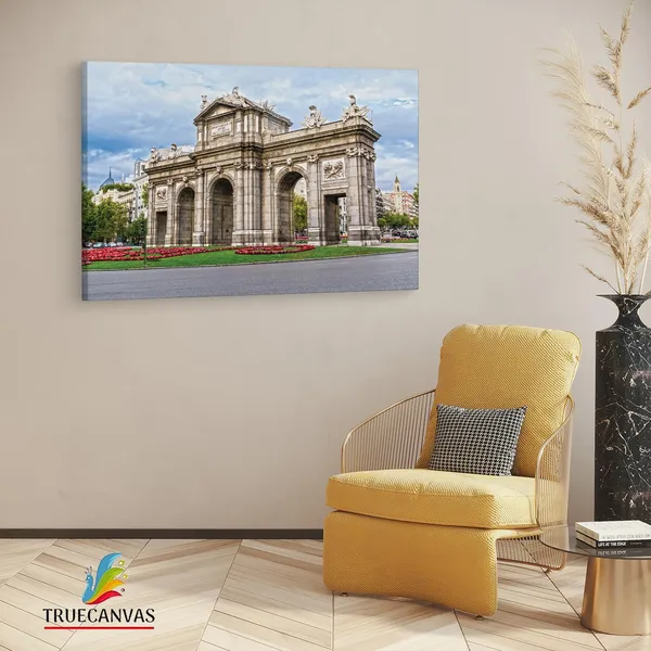 Multicolor_Puerta_De_Alcal?,_Wooden_Framed_Canvas_Paintings_|_For_Living_Room_|_Bedroom_|_Office_|_Gallery_|_Ready_Wall_Mount_Canvas_Wall_Art_Painting_|_Size_-_12_X_18In,_Ct0060