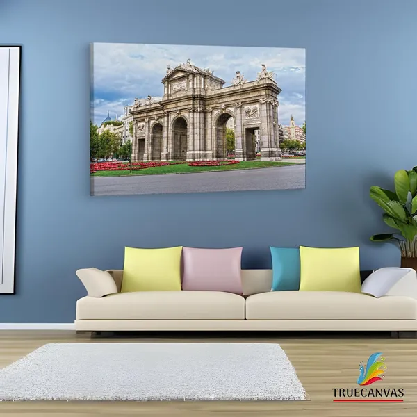 Multicolor_Puerta_De_Alcal?,_Wooden_Framed_Canvas_Paintings_|_For_Living_Room_|_Bedroom_|_Office_|_Gallery_|_Ready_Wall_Mount_Canvas_Wall_Art_Painting_|_Size_-_12_X_18In,_Ct0060