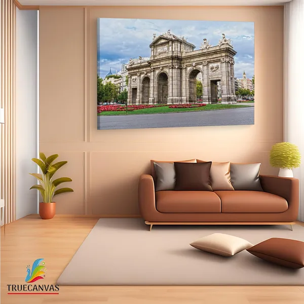 Multicolor_Puerta_De_Alcal?,_Wooden_Framed_Canvas_Paintings_|_For_Living_Room_|_Bedroom_|_Office_|_Gallery_|_Ready_Wall_Mount_Canvas_Wall_Art_Painting_|_Size_-_12_X_18In,_Ct0060