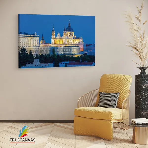 Multicolor_Catedral_De_La_Almudena,_Wooden_Framed_Canvas_Paintings_|_For_Living_Room_|_Bedroom_|_Office_|_Gallery_|_Ready_Wall_Mount_Canvas_Wall_Art_Painting_|_Size_-_12_X_18In,_Ct0061
