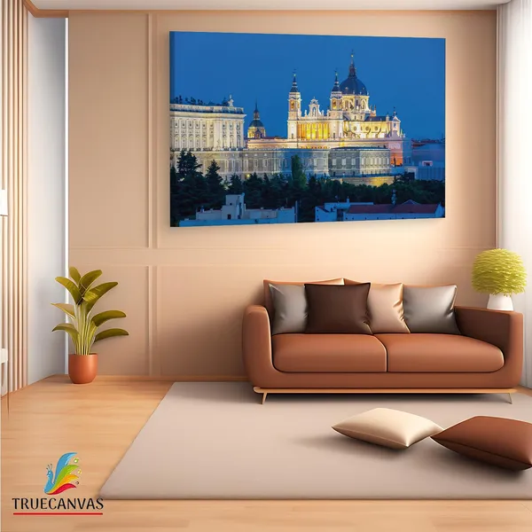 Multicolor_Catedral_De_La_Almudena,_Wooden_Framed_Canvas_Paintings_|_For_Living_Room_|_Bedroom_|_Office_|_Gallery_|_Ready_Wall_Mount_Canvas_Wall_Art_Painting_|_Size_-_12_X_18In,_Ct0061
