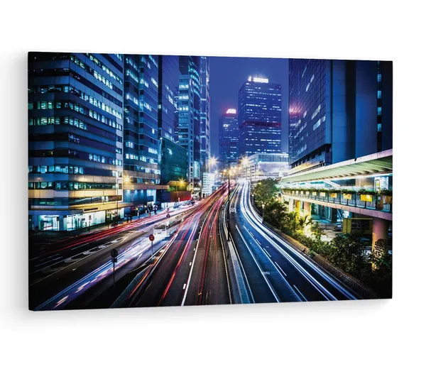 Multicolor_Hong_Kong_Central_District,_Wooden_Framed_Canvas_Paintings_|_For_Living_Room_|_Bedroom_|_Office_|_Gallery_|_Ready_Wall_Mount_Canvas_Wall_Art_Painting_|_Size_-_12_X_18In,_Ct0063