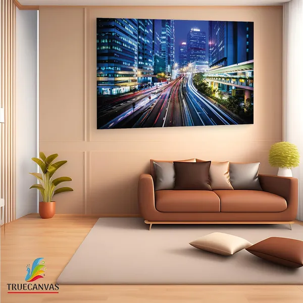 Multicolor_Hong_Kong_Central_District,_Wooden_Framed_Canvas_Paintings_|_For_Living_Room_|_Bedroom_|_Office_|_Gallery_|_Ready_Wall_Mount_Canvas_Wall_Art_Painting_|_Size_-_12_X_18In,_Ct0063