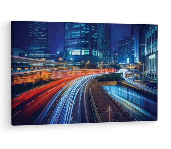Multicolor_Hong_Kong_Long_Exposure,_Wooden_Framed_Canvas_Paintings_|_For_Living_Room_|_Bedroom_|_Office_|_Gallery_|_Ready_Wall_Mount_Canvas_Wall_Art_Painting_|_Size_-_12_X_18In,_Ct0064