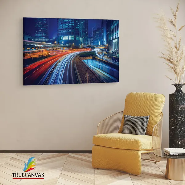 Multicolor_Hong_Kong_Long_Exposure,_Wooden_Framed_Canvas_Paintings_|_For_Living_Room_|_Bedroom_|_Office_|_Gallery_|_Ready_Wall_Mount_Canvas_Wall_Art_Painting_|_Size_-_12_X_18In,_Ct0064