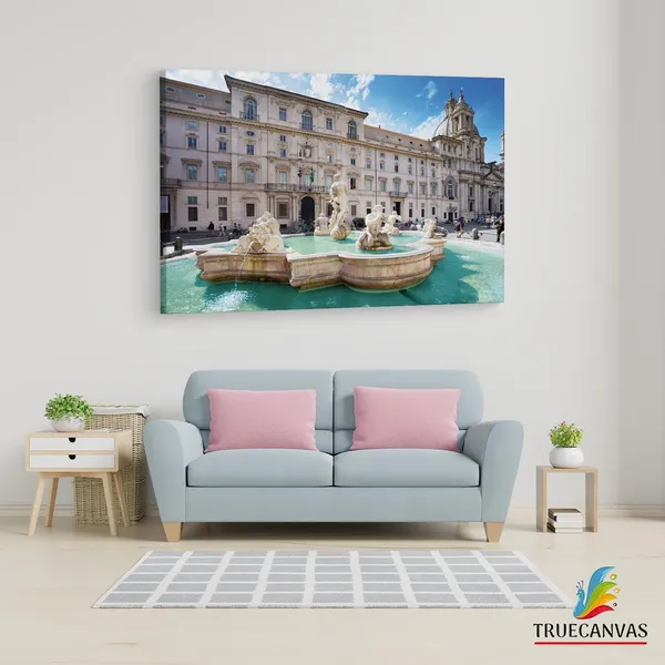 Multicolor_Fountain_Of_The_Moro,_Wooden_Framed_Canvas_Paintings_|_For_Living_Room_|_Bedroom_|_Office_|_Gallery_|_Ready_Wall_Mount_Canvas_Wall_Art_Painting_|_Size_-_12_X_18In,_Ct0068