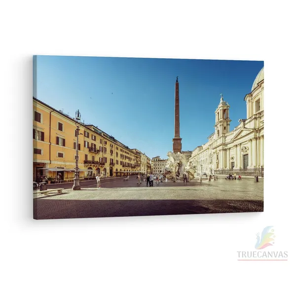 Multicolor_Piazza_Navona,_Wooden_Framed_Canvas_Paintings_|_For_Living_Room_|_Bedroom_|_Office_|_Gallery_|_Ready_Wall_Mount_Canvas_Wall_Art_Painting_|_Size_-_12_X_18In,_Ct0069