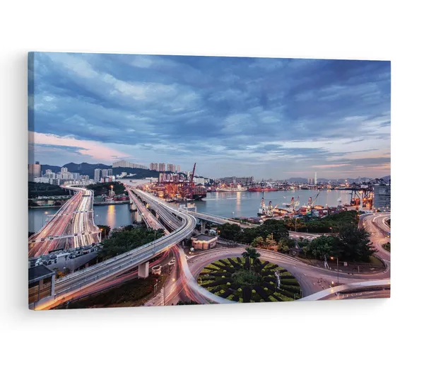 Multicolor_Tsing_Yi_South_Bridge,_Wooden_Framed_Canvas_Paintings_|_For_Living_Room_|_Bedroom_|_Office_|_Gallery_|_Ready_Wall_Mount_Canvas_Wall_Art_Painting_|_Size_-_12_X_18In,_Ct0075