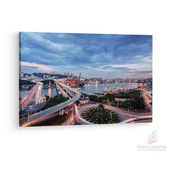 Multicolor_Tsing_Yi_South_Bridge,_Wooden_Framed_Canvas_Paintings_|_For_Living_Room_|_Bedroom_|_Office_|_Gallery_|_Ready_Wall_Mount_Canvas_Wall_Art_Painting_|_Size_-_12_X_18In,_Ct0075