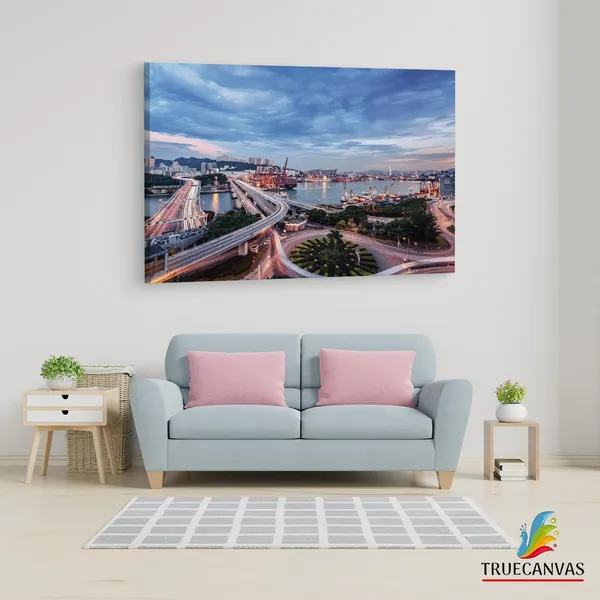 Multicolor_Tsing_Yi_South_Bridge,_Wooden_Framed_Canvas_Paintings_|_For_Living_Room_|_Bedroom_|_Office_|_Gallery_|_Ready_Wall_Mount_Canvas_Wall_Art_Painting_|_Size_-_12_X_18In,_Ct0075