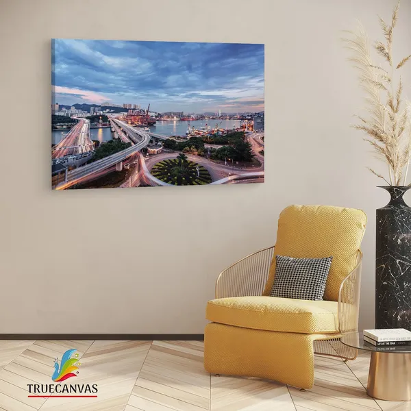 Multicolor_Tsing_Yi_South_Bridge,_Wooden_Framed_Canvas_Paintings_|_For_Living_Room_|_Bedroom_|_Office_|_Gallery_|_Ready_Wall_Mount_Canvas_Wall_Art_Painting_|_Size_-_12_X_18In,_Ct0075