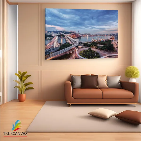 Multicolor_Tsing_Yi_South_Bridge,_Wooden_Framed_Canvas_Paintings_|_For_Living_Room_|_Bedroom_|_Office_|_Gallery_|_Ready_Wall_Mount_Canvas_Wall_Art_Painting_|_Size_-_12_X_18In,_Ct0075