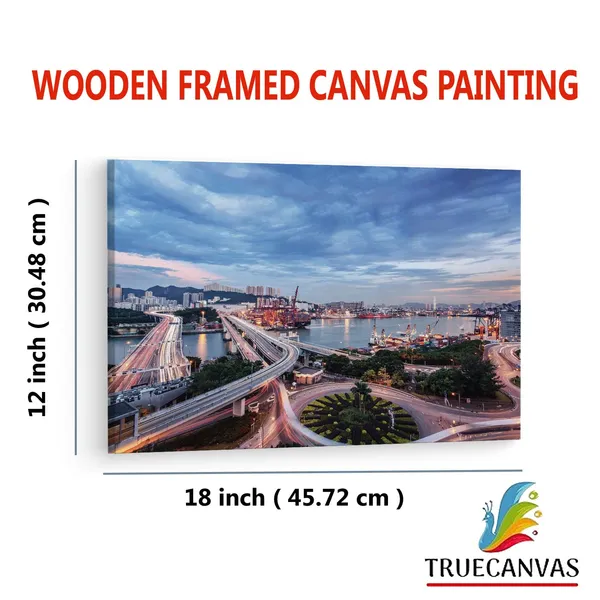 Multicolor_Tsing_Yi_South_Bridge,_Wooden_Framed_Canvas_Paintings_|_For_Living_Room_|_Bedroom_|_Office_|_Gallery_|_Ready_Wall_Mount_Canvas_Wall_Art_Painting_|_Size_-_12_X_18In,_Ct0075