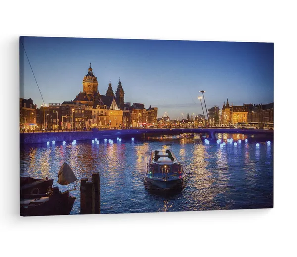 Multicolor_Amsterdam_Light_Festival,_Wooden_Framed_Canvas_Paintings_|_For_Living_Room_|_Bedroom_|_Office_|_Gallery_|_Ready_Wall_Mount_Canvas_Wall_Art_Painting_|_Size_-_12_X_18In,_Ct0076